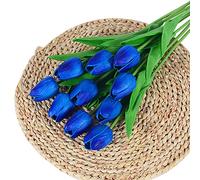 Uposao 10Pcs Artificial Flowers Tulips Real Touch Tulips Wedding Bouquets Tulips Flowers for Home Garden Wedding Party Indoor Outdoor Decoration