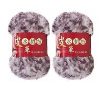 Uposao 2 Skeins Chunky Fluffy Faux Fur Yarn Skein Imitation Mink Wool Yarn Faux Mink Crocheting Yarn Super Soft Fluffy Eyelash Yarn for DIY Sweater Scarf Glove Knitting Craft