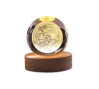 Uposao 3D Crystal Ball, Milky Way System Night Light Table Lamps with LED Stand Base Crystal Ball Ornament USB Rechargeable Night Light Personalised Birthday Gift for Family Child Boys Girls