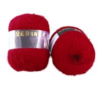 Uposao 42g/1.48oz Multi Color Angora Long Wool Yarn Soft Mohair Pashm Knitting Thread Lightweight Hand Knitwear Yarn, Hand Washable Knitting Thread for DIY Scarf Crochet Thread Supplies, 2 Roll