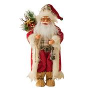 Uposao 45cm Santa Claus Figurine Christmas Standing Santa Figurine Novelty Mini Desktop Xmas Cake Props Ornament Festival Celebration Family Party Indoor Decorations