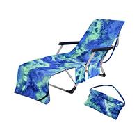 Uposao Beach Chair Cover Sunbed Towels with Pockets Recliner Cover Microfiber Tie Dye Beach Towel for Pool, Sun Lounger, Hotel, Vacation