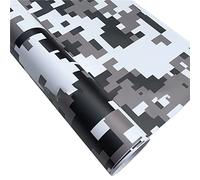 Uposao Camouflage Black White PVC Car, ATV, Motorcycle, Truck, Snowmobile Wrap, 152cm x 30cm, Glossy Finish
