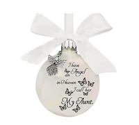 Uposao Clear Feather Ornaments Feather Ball “I Have an Angel in Heaven” I Call Him Dad Memorial Christmas Ornament, Mum Dad Hanging Decoration