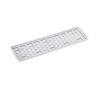 Uposao Double Layer Plastic Tea Tray Tableware Drain Rack Dish Drainer Drying Rack Kitchen Sink Detachable Storage Tray for Cup Bowl Fruit Utensil Coffee