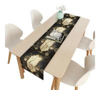 Uposao Eid Ramadan Mubarak Table Runner, Linen Mosque Tablecloth Ramadan Table Decorations Eid Mubarak Islamic Muslim Festival Dinner Decoration Holiday Party, 33cm x 180cm