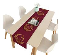 Uposao Eid Ramadan Mubarak Table Runner, Linen Mosque Tablecloth Ramadan Table Decorations Eid Mubarak Islamic Muslim Festival Dinner Decoration Holiday Party, 33cm x 180cm