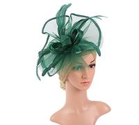 Uposao Fascinator Hat Flower Mesh Feather Headband Cocktail Hats Feather Headband Elegant Women Fascinator Hat Bridal Wedding Accessories Church Party Hats for Girls Women