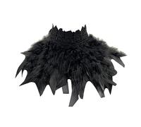 Uposao Feather Collar Shawl Feather Choker Cloak Natural Feather Collar Props For Cosplay Party Performance Model Walk Halloween Ball Feather Collar Shawl Props