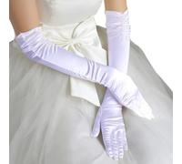 Uposao Long Satin Gloves 1920s Accessories Elbow Gloves Fancy Dress Elbow Length Stretchy Full Fingers Hand Wear for Communion Fancy Dress Party Cosplay