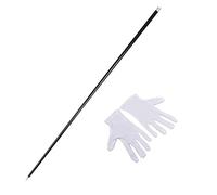 Uposao Magic Wand Metal Appearing Cane Stage Skill Props Appearing Cane Portable Pocket Staff Magic Tricks for Professional Magicians, 1.5m+Glove