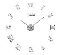 Uposao Modern DIY Large Wall Clock 3D Mirror Stickers Frameless Modern Clock Roman Numerals Wall Watch Removable Decoration for Living Room Home Office