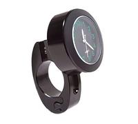 Uposao Motorbike Handlebar Clock, Universal Aluminium Motorcycle Handlebar Clock Waterproof Motorbike Handlebar Clock Handlebar Mount Watch for 7/8'' to 1'' Handlebar, Black