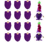 Uposao Pack of 12 Pre-Cut Gnome Beard Faux Fur Costume Beard Fabric Handmade Dwarf Beard for DIY Christmas Gnome Sewing Craft Patch Dolls Gnome Nose Easter Christmas Party