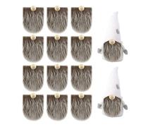 Uposao Pack of 12 Pre-Cut Gnome Beard Faux Fur Costume Beard Fabric Handmade Dwarf Beard for DIY Christmas Gnome Sewing Craft Patch Dolls Gnome Nose Easter Christmas Party