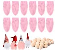 Uposao Pack of 12 Pre-Cut Gnome Beard Faux Fur Costume Beard Fabric Handmade Dwarf Beard for DIY Christmas Gnome Sewing Craft Patch Dolls Gnome Nose Easter Christmas Party