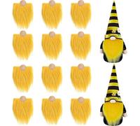 Uposao Pack of 12 Pre-Cut Gnome Beard Faux Fur Costume Beard Fabric Handmade Dwarf Beard for DIY Christmas Gnome Sewing Craft Patch Dolls Gnome Nose Easter Christmas Party