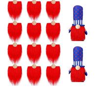 Uposao Pack of 12 Pre-Cut Gnome Beard Faux Fur Costume Beard Fabric Handmade Dwarf Beard for DIY Christmas Gnome Sewing Craft Patch Dolls Gnome Nose Easter Christmas Party