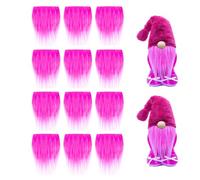 Uposao Pack of 12 Pre-Cut Gnome Beard Faux Fur Costume Beard Fabric Handmade Dwarf Beard for DIY Christmas Gnome Sewing Craft Patch Dolls Gnome Nose Easter Christmas Party