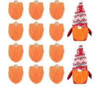 Uposao Pack of 12 Pre-Cut Gnome Beard Faux Fur Costume Beard Fabric Handmade Dwarf Beard for DIY Christmas Gnome Sewing Craft Patch Dolls Gnome Nose Easter Christmas Party