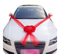 Uposao Ribbon Wedding Car, Rose Garland Car Decoration Romantic Rose Wedding Car Decoration Wedding Car Ribbon Decoration Wedding Party Decoration for Bride and Groom/Wedding Car Decoration