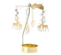 Uposao Rotating Candlestick, Rotating Metal Candle Holder Christmas Tea Light Candle Holders Table Centerpiece Decorations Gifts for Christmas Birthday Party Home