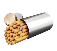 Uposao Round Cigarette Box, Waterproof Portable Cigarette Case Aluminum Alloy Storage Box Vintage Cigarette Box Can Hold 30 Cigarettes for Male and Female