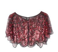 Uposao Sequins Shawl Elegant Cape Women's 1920s Shawl Beaded Sequin Deco Evening Cape Bolero Flapper Cover Up Gifts for Women Ladies Flapper Art Deco Vintage Dress Costume