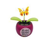 Uposao Solar Powered Dancing Flower, Plastic Solar Dancing Flowers Shaking Head Car Ornaments Solar Powered Car Toy for Car Office Desk Decoration