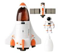 Uposao Spaceship Toy Set Simulation Shuttle Rocket Pretend Play Set with Spray Lights and Sounds Space Shuttle Adventure Astronaut Toys Educational Toys for Boys Girls Birthday Gift