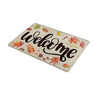 Uposao Thanksgiving Rug Autumn Maple Leaf Welcome Indoor Doormat Fall Floor Mat for Kitchen Bedroom Living Room Home Decor Mats