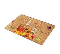Uposao Thanksgiving Rug Autumn Maple Leaf Welcome Indoor Doormat Fall Floor Mat for Kitchen Bedroom Living Room Home Decor Mats