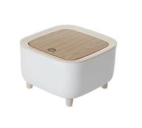 Uposao Trash Bin, 2 Liter Garbage Bin with Press top Lid Square Plastic Garbage Can Modern Waste Bin with Legs Dogproof Trash Can for Bedroom Bathroom Living Room Office