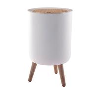 Uposao Trash Bin, 7 Liter Garbage Bin with Press top Lid Square Plastic Garbage Can Modern Waste Bin with Legs Dogproof Trash Can for Bedroom Bathroom Living Room Office