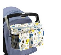 Uposao Universal Pram Organiser, Multi-function Changing Organizer Waterproof Baby Stroller Bag Organizer with Cup Holder, Must-have Pram and Stroller Accessory