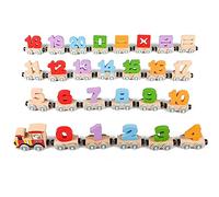 Uposao Wooden Train Toys Set Digital Alphabet Train Toy, Wooden Magnetic Alphabets ABC Train Set Montessori Toys Early Educational Development Toy for Children Kids Toddler Boys Girls