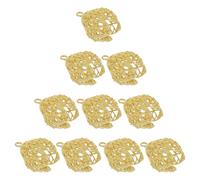 UPOUART 10pcs MM Hollow Four Petal Flower Copper Charm Pendant | Alloy Finish, Simple Stylish Pattern, for Chains and Bracelet Extenders, Cosplay Costume Crafting