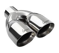 Upower 2.5 Inch Inlet 3.5" Outlet 9.5" Overall Length Polished Stainless Exhaust Tailpipe Tips Weld-On Duo Layer Angle Exhaust Tip for Car Truck
