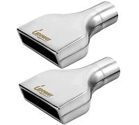 Upower 2PCS Exhaust Tip 2.5" Inlet 2" x 6" Outlet 10" Long Rolled Rectangle Exhaust Tailpipe Tips 304 Stainless Steel Polished Diesel Pipe Weld On