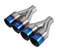 Upower Dual Exhaust Tip 2.5 Inch Inlet 3.5 Inch Outlet 2.5" to 3.5" Diesel Exhaust Tailpipe Blue Burnt 304 Polished Stainless Steel 10.5" Long Weld-on Exhaust Tail Pipe Pack of 2