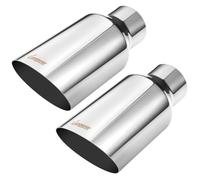 Upower Pack of 2 2.5 Inch Inlet 4 Inch Outlet 9" Long Stainless Steel Polished Chrome Exhaust Tips 2.5" to 4" Diagonal Cut Diesel Exhaust Tailpipe Tip