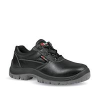 UPower Simple Safety Shoes Black Water Resistant Leather Steel Toe Sizes 2-13