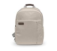 UPPAbaby Changing Backpack - Multiple Storage Compartments - Side Bottle + Laptop Pockets - Trolley Sleeve - Stroller Strap Attachment - Ada -Sandstone Mélange | Chestnut Leather