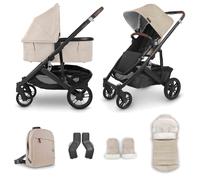 UPPAbaby Cruz V2 Pushchair with Carrycot, Matching Footmuff, Back Pack & Mitts - Liam