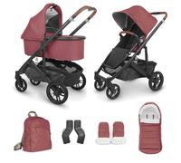 UPPAbaby Cruz V2 Pushchair with Carrycot, Matching Footmuff, Back Pack & Mitts - Lucy