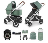 UPPAbaby Cruz V2 Pushchair with Carrycot, Nuna Pipa Lite LX Car Seat, ISOFIX Base & 4pc Accessory Set - Emmett