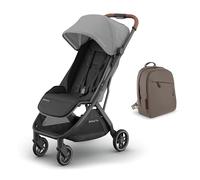 UPPAbaby MINU V3 Lightweight Travel Stroller (Savannah) + Changing Backpack (Theo/Dark Taupe) - One-Hand Fold, Compact, from Birth to 22kg, Includes Stylish Diaper Bag with Storage & Essentials