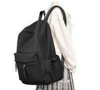 UPPACK School Backpack for Girls Boys Bookbag Cute Aesthetic College Backpack Women Middle High School Teen Gym Backpacks, Black, 5.5 x 12.6 x 16.9 inches, School