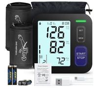 Upper Arm Blood Pressure Machine - 2 Size Cuffs, Medium/Large 9"-17" and Extra Large XL 13"-21" for Big Arms, Accurate Automatic Digital BP Machine for Home Use, Large Backlit Display, 2 Users