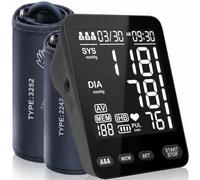 Upper Arm Blood Pressure Monitor with Large Display & Dual Cuffs for Home Use